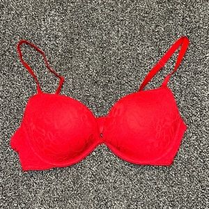 Victorias Secret “The lacie” Push-Up Bra Red Sz 36 C